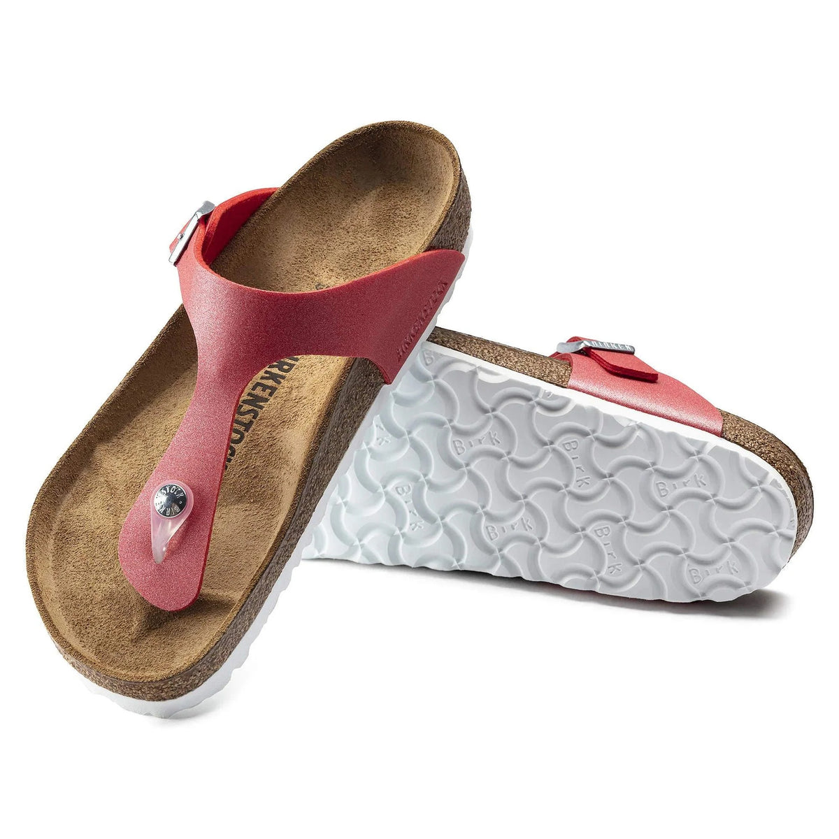 Birkenstock Gizeh Birko-Flor Sandals - Icy Metallic Poppy - 1019349 - Regular