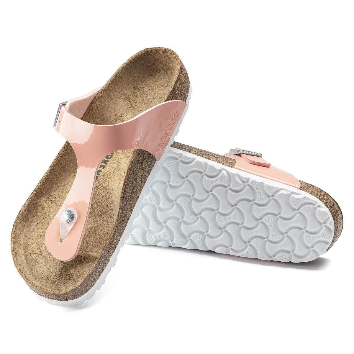 Birkenstock Gizeh Birko-Flor Sandals - Patent Coral Peach - 1019405 - Regular