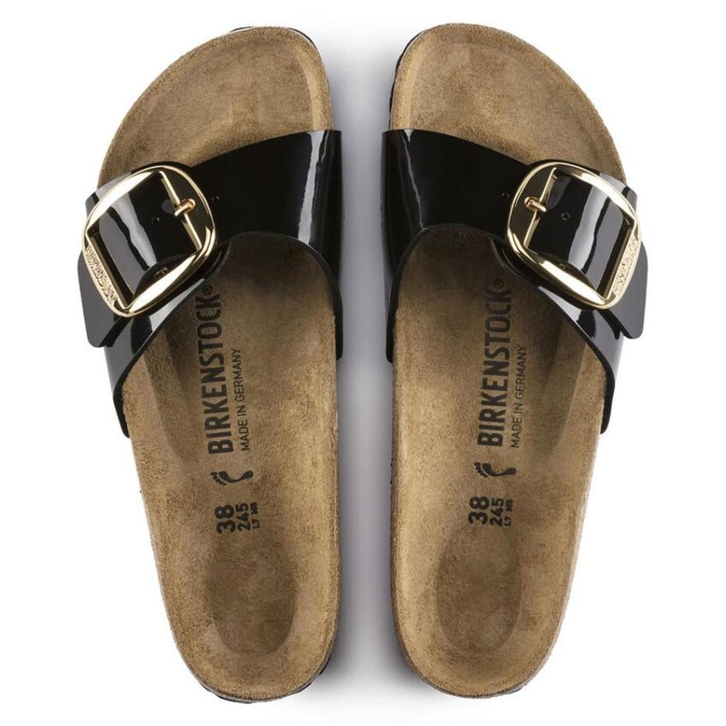 Birkenstock Madrid Big Buckle Birko-Flor Sandals - Patent Black - 1019813 - Narrow