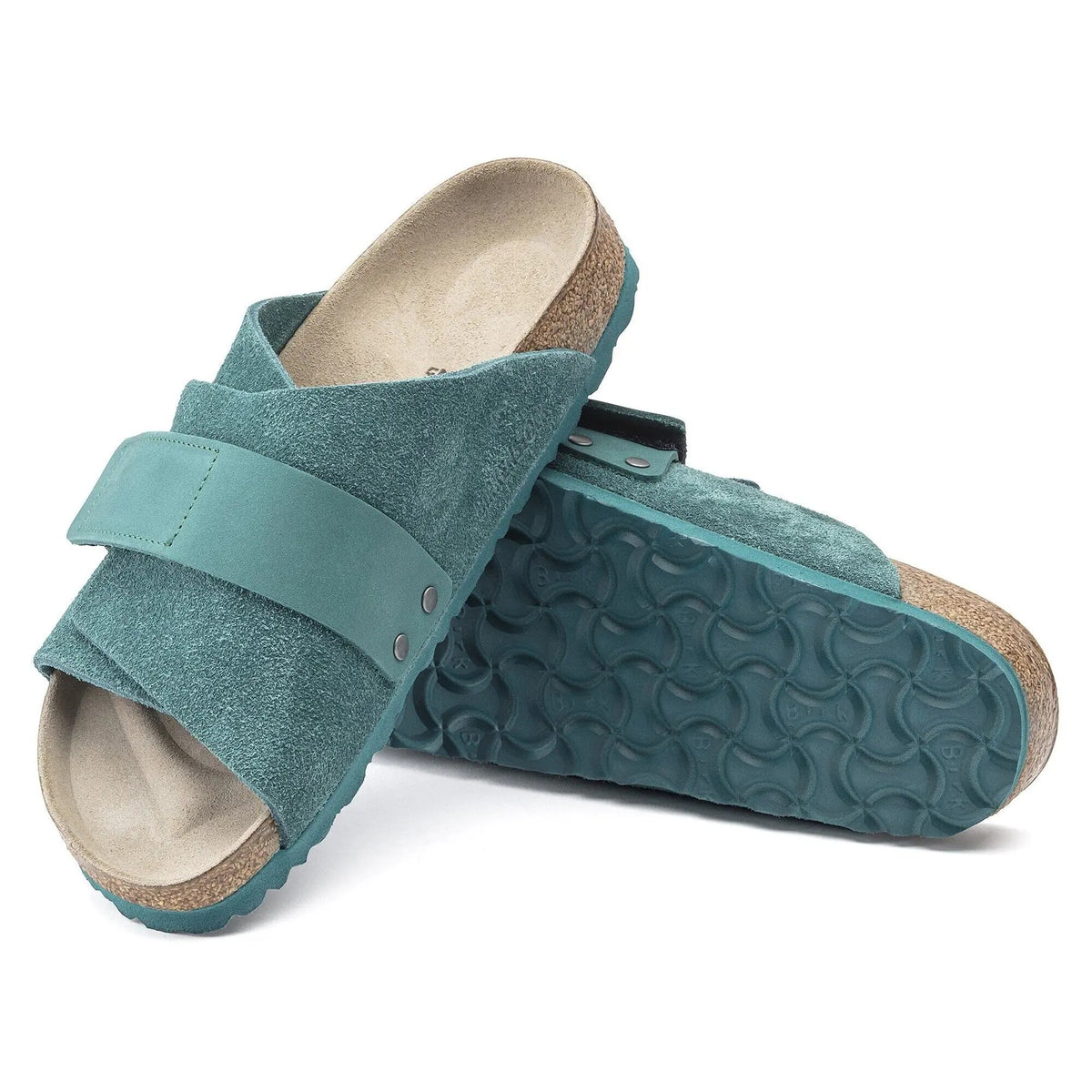 Birkenstock Kyoto Nubuck Suede Leather Sandals - Dark Teal - 1020760 - Narrow