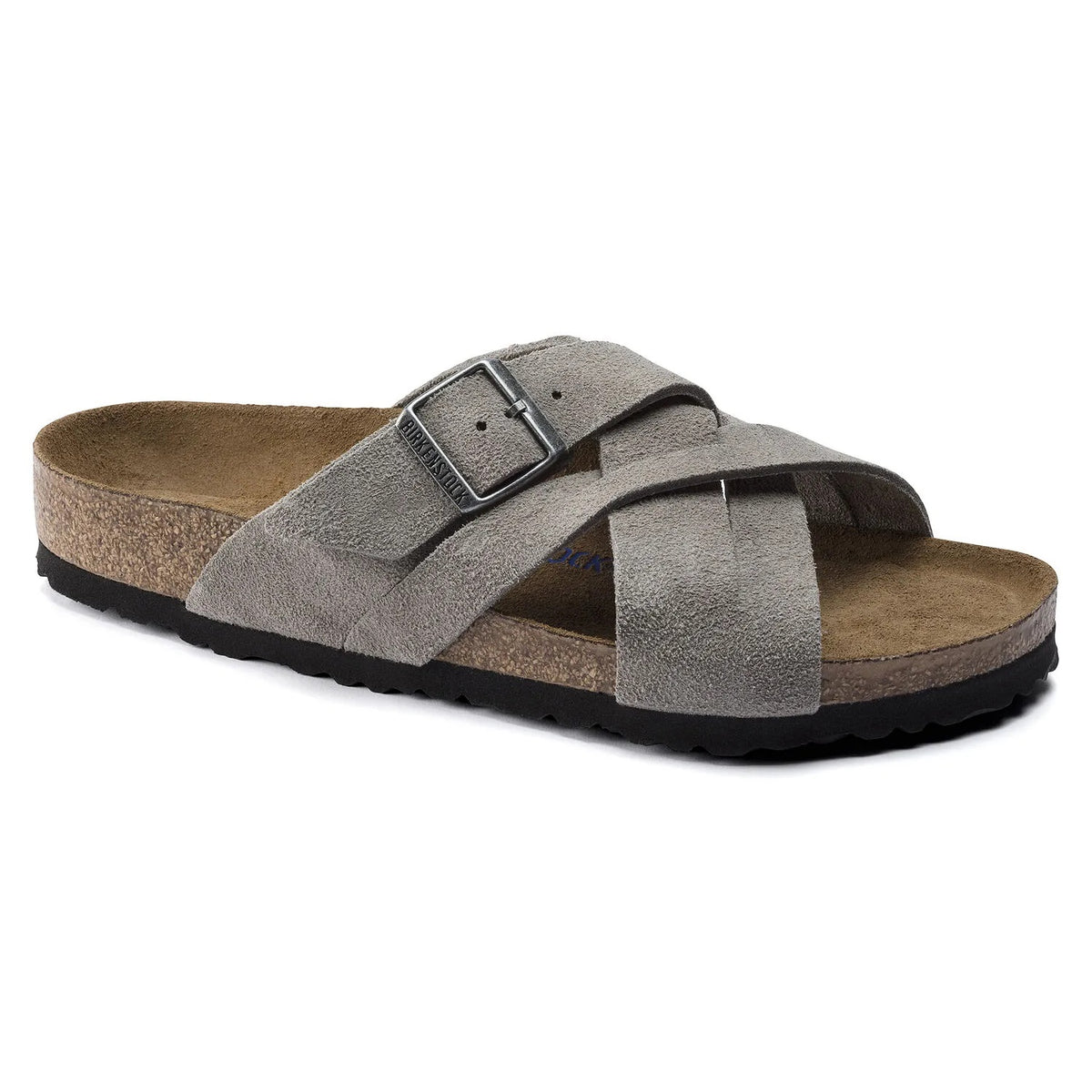 Birkenstock Lugano Soft Footbed Suede Leather Sandals - Stone Coin - 1020933 - Narrow
