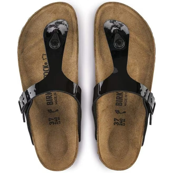 Birkenstock Gizeh Birko-Flor Sandals - Patent Black - 43661 - Regular