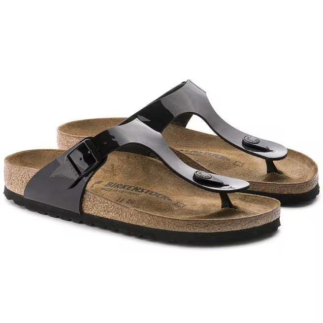Birkenstock Gizeh Birko-Flor Sandals - Patent Black - 43661 - Regular