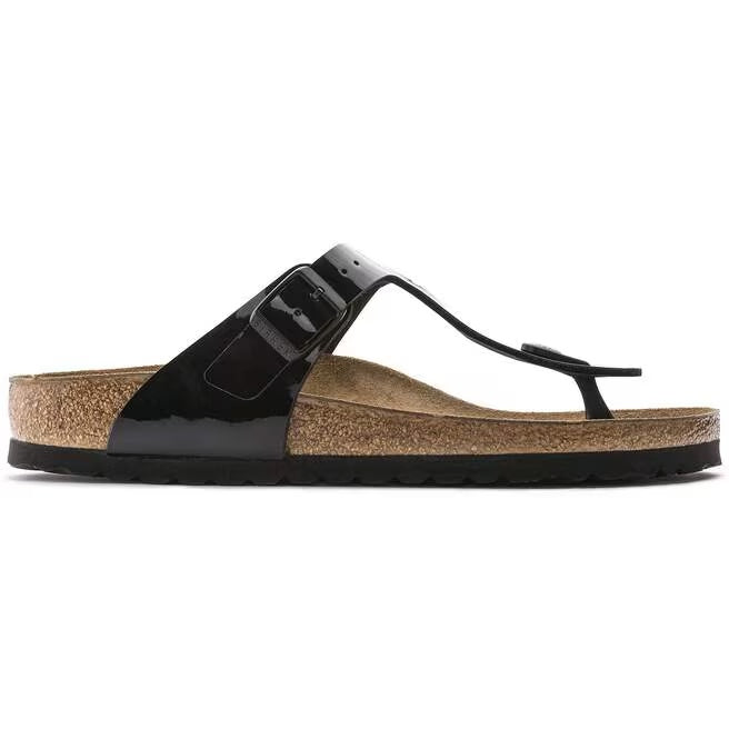 Birkenstock Gizeh Birko-Flor Sandals - Patent Black - 43661 - Regular