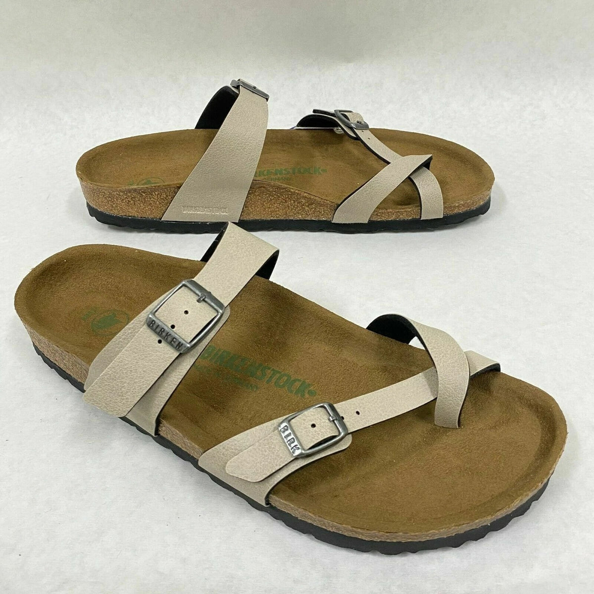 Birkenstock Mayari Birko-Flor Sandals - Vegan Pull Up Stone - 1009991 - Narrow
