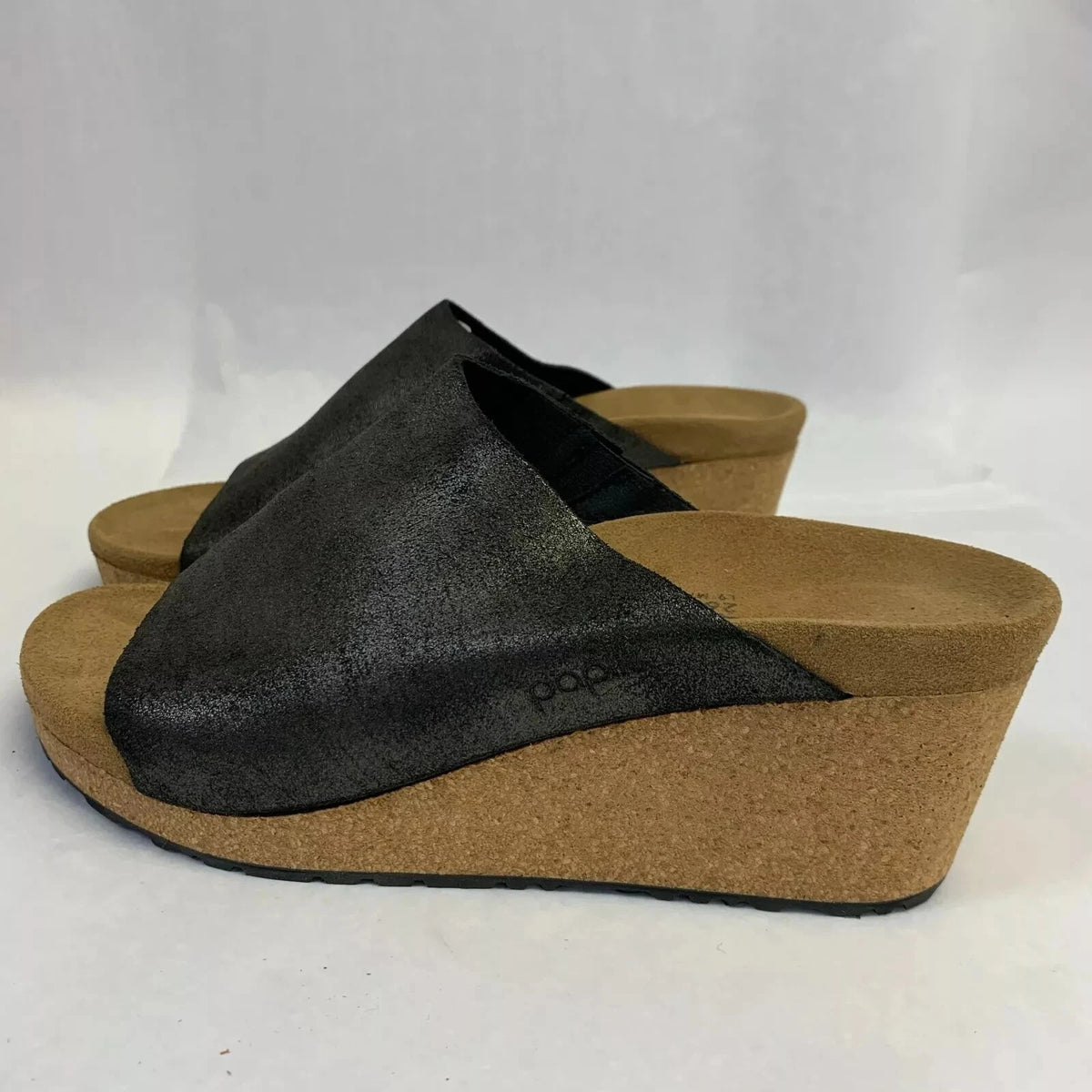 Birkenstock Namica Suede Leather Sandals - Washed Metallic Antique Black - 1014837 - Narrow