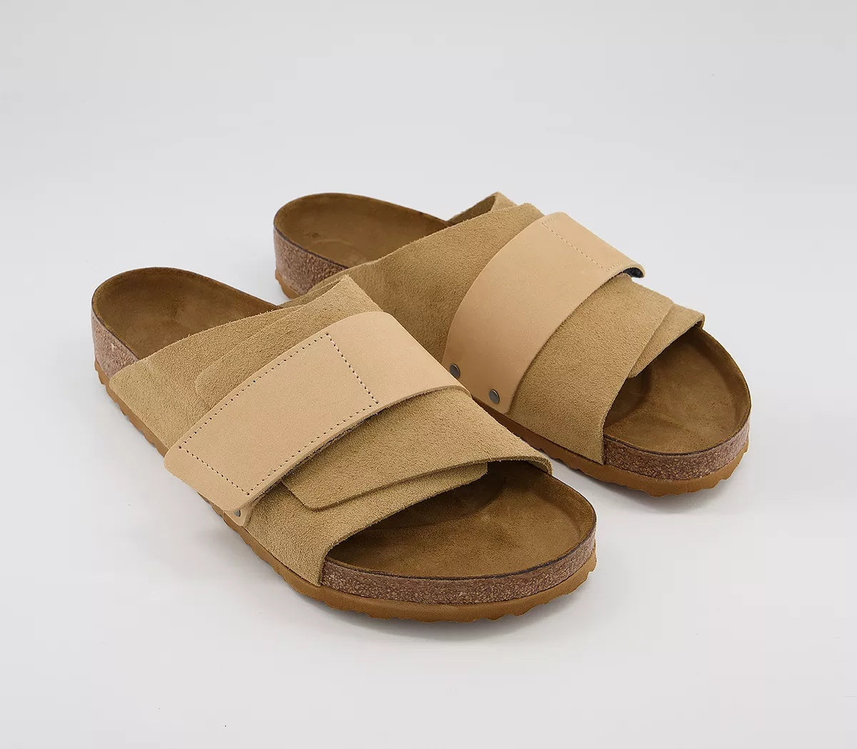 Birkenstock Kyoto Nubuck Suede Leather Sandals - Sand - 1015736 - Regular