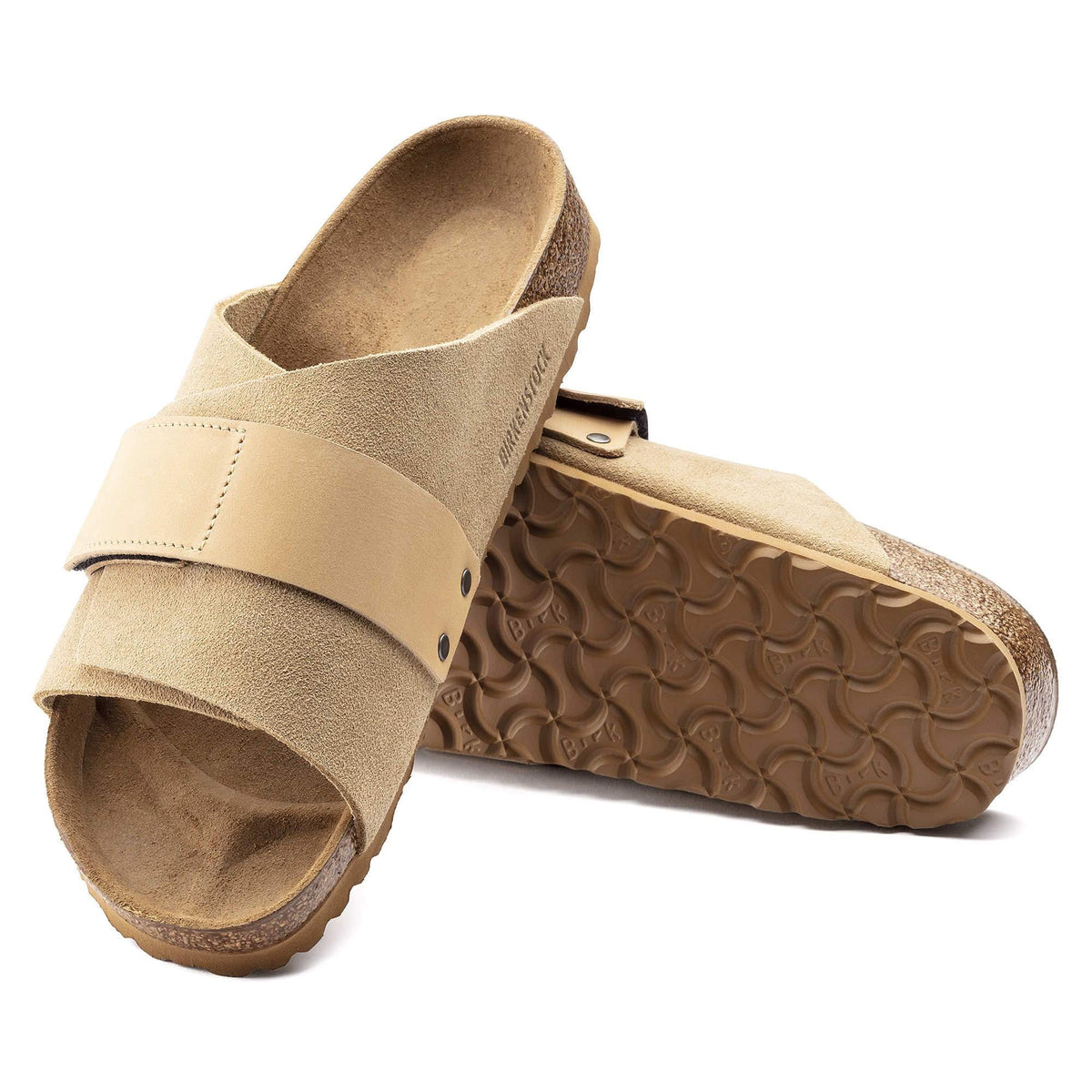 Birkenstock Kyoto Nubuck Suede Leather Sandals - Sand - 1015737 - Narrow