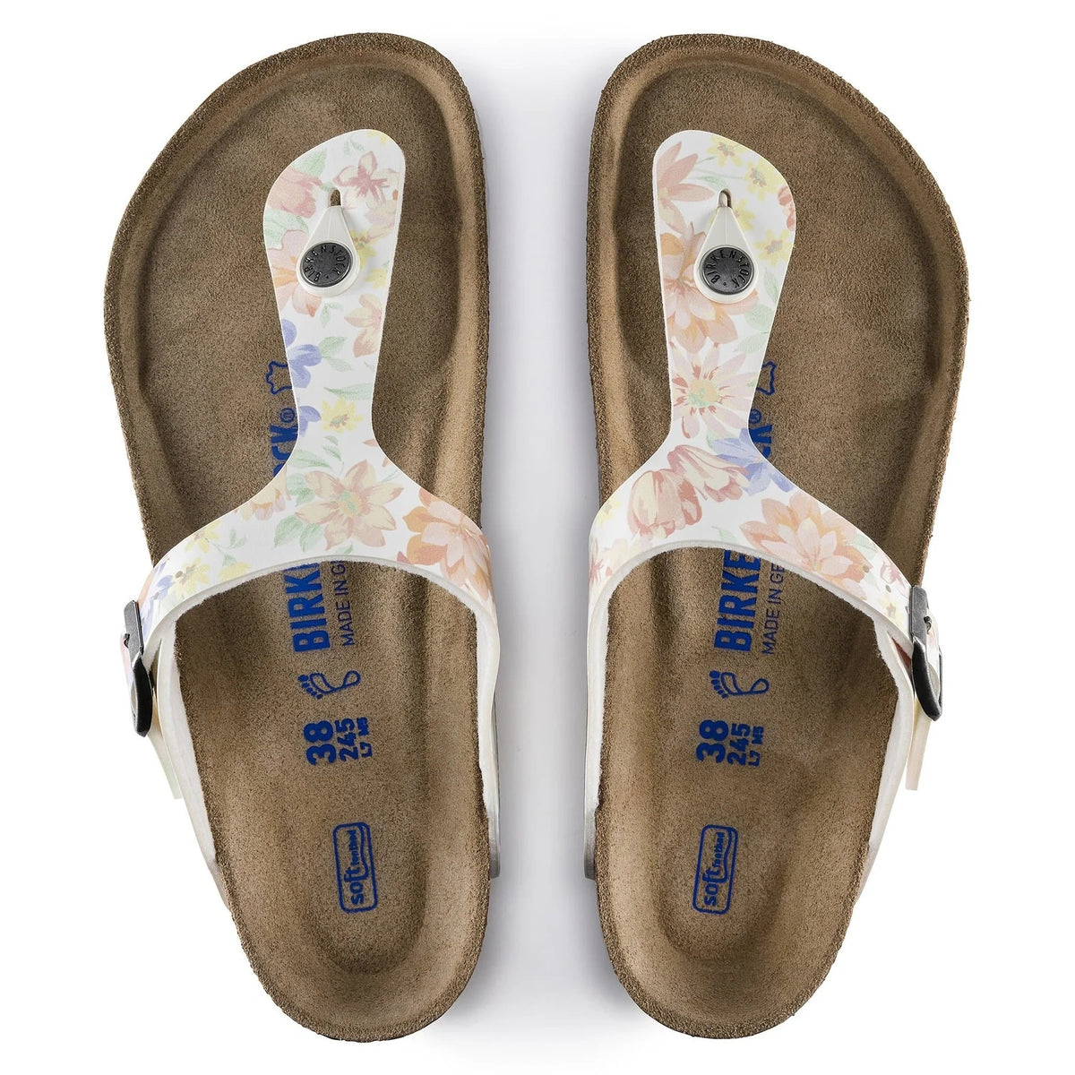 Birkenstock Gizeh Soft Footbed Birko-Flor Sandals - Supernatural Flower White - 1016399 - Narrow