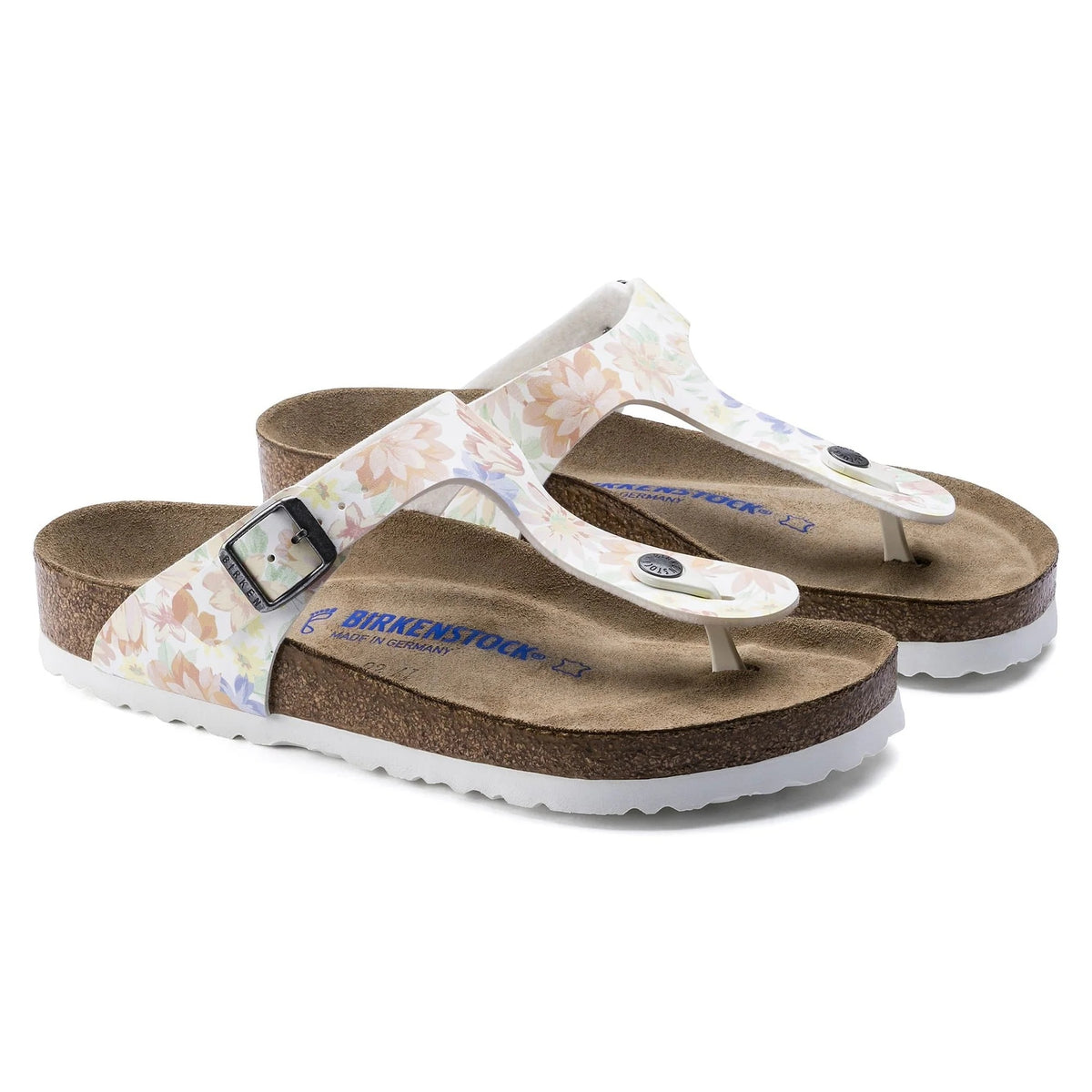Birkenstock Gizeh Soft Footbed Birko-Flor Sandals - Supernatural Flower White - 1016399 - Narrow