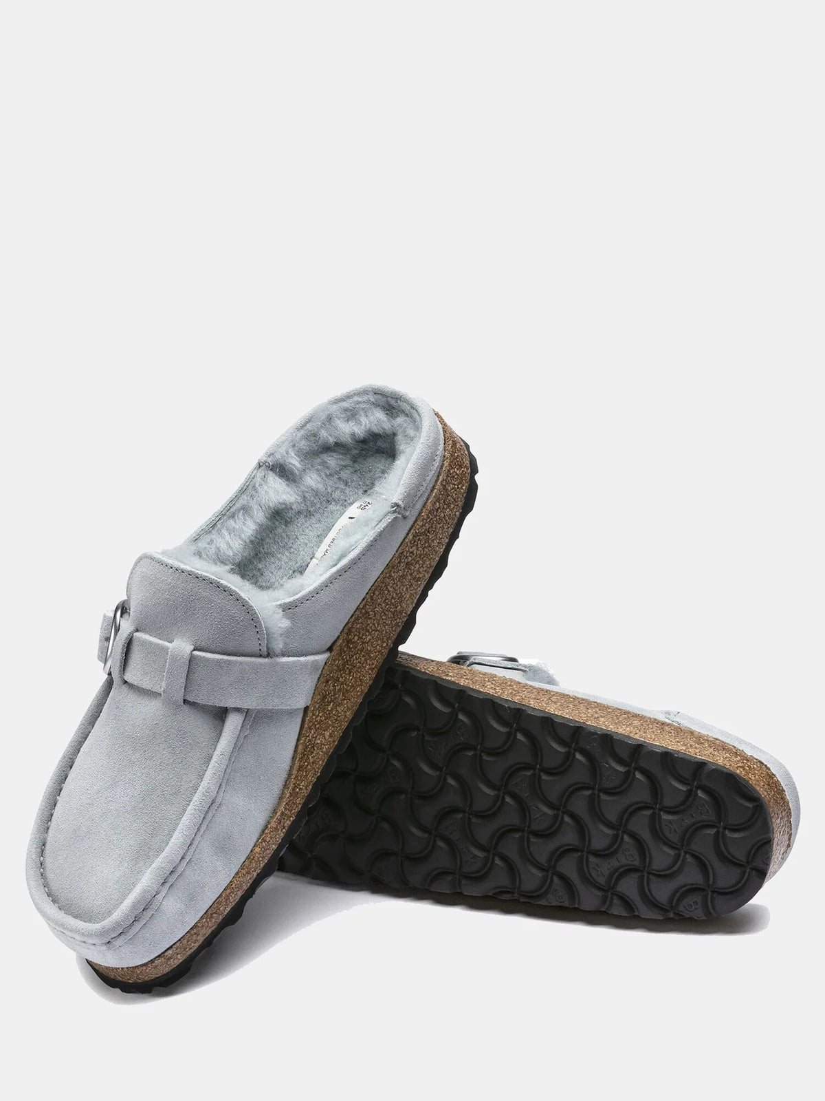 Birkenstock Buckley Shearling Suede Leather Clogs - Dusty Teal - 1017150 - Narrow