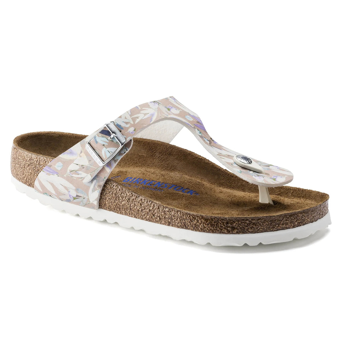 Birkenstock Gizeh Soft Footbed Birko-Flor Sandals - Floral Fades Crystal Rose - 1017647 - Regular