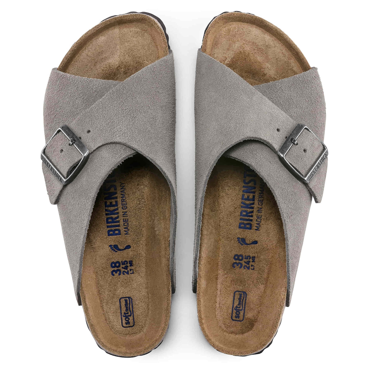 Birkenstock Arosa Soft Footbed Suede Leather Sandals - Stone Coin - 1017945 - Narrow