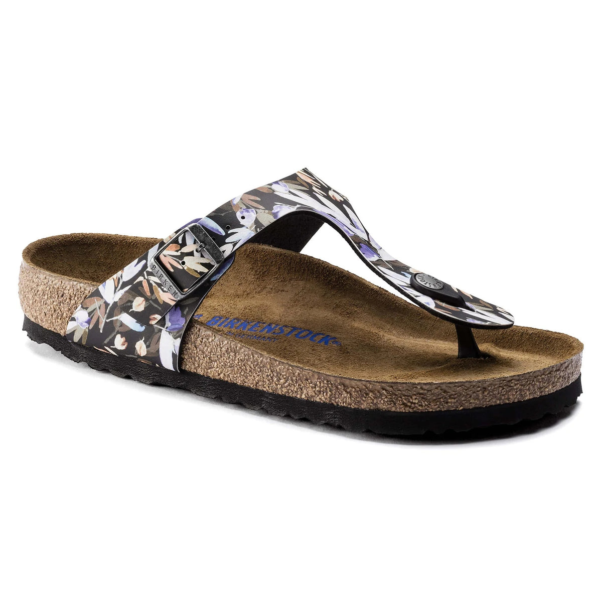 Birkenstock Gizeh Soft Footbed Birko-Flor Sandals - Floral Fades Black - 1017645 - Regular