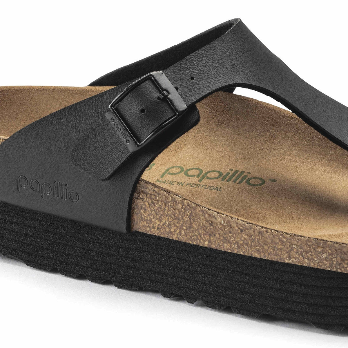 Birkenstock Gizeh Platform Vegan Birko-Flor Sandals - Black - 1018546 - Regular