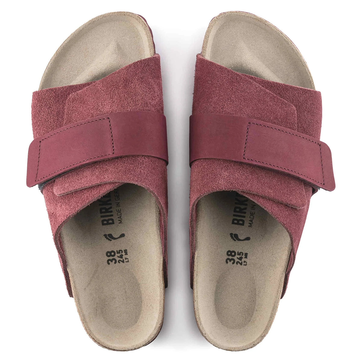 Birkenstock Kyoto Nubuck Suede Leather Sandals - Maroon - 1020688 - Narrow
