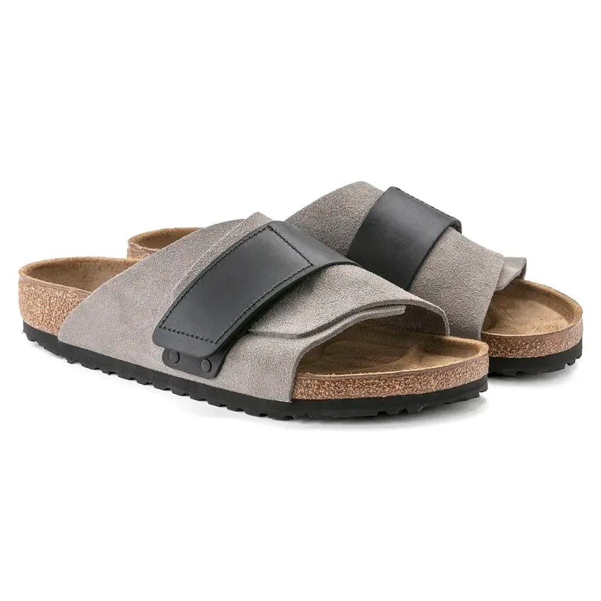 Birkenstock Kyoto Nubuck Suede Leather Sandals - Stone Coin - 1022352 - Regular