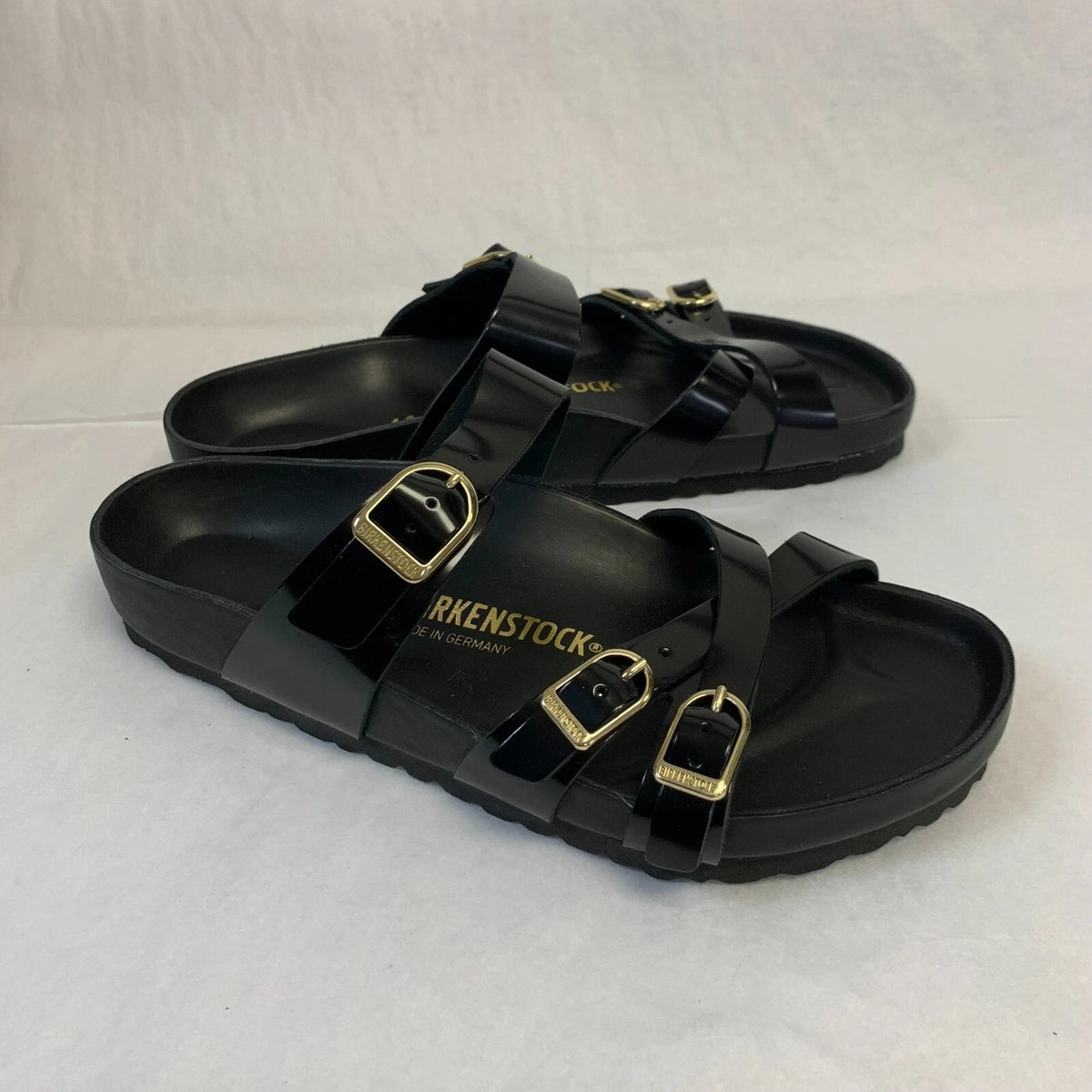 Birkenstock Franca Natural Leather Sandals - Patent Black - 1022525 - Regular