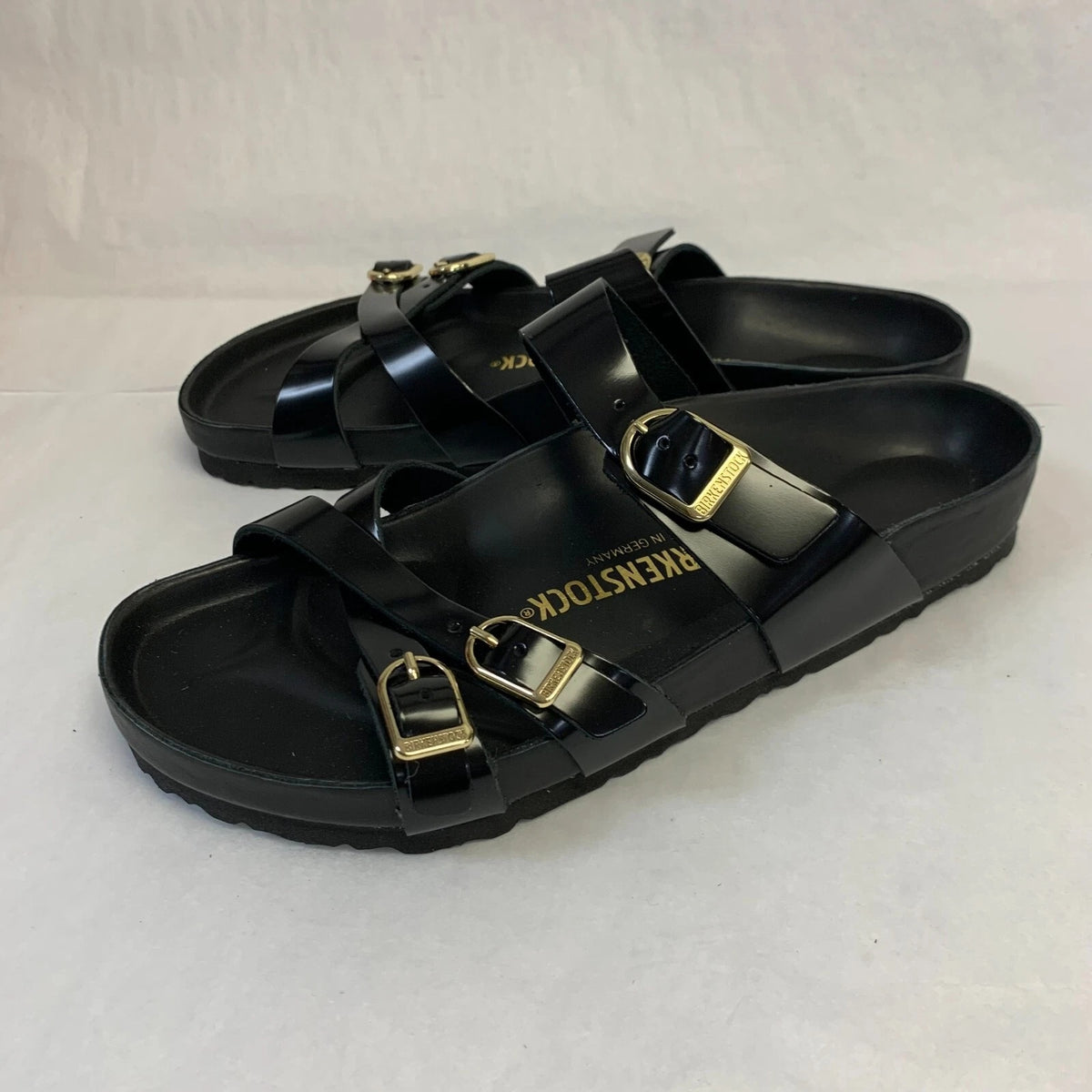 Birkenstock Franca Natural Leather Sandals - Patent Black - 1022525 - Regular