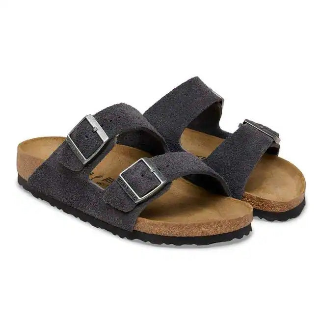 Birkenstock Arizona Suede Leather Sandals - Charcoal - 1031632 - Regular