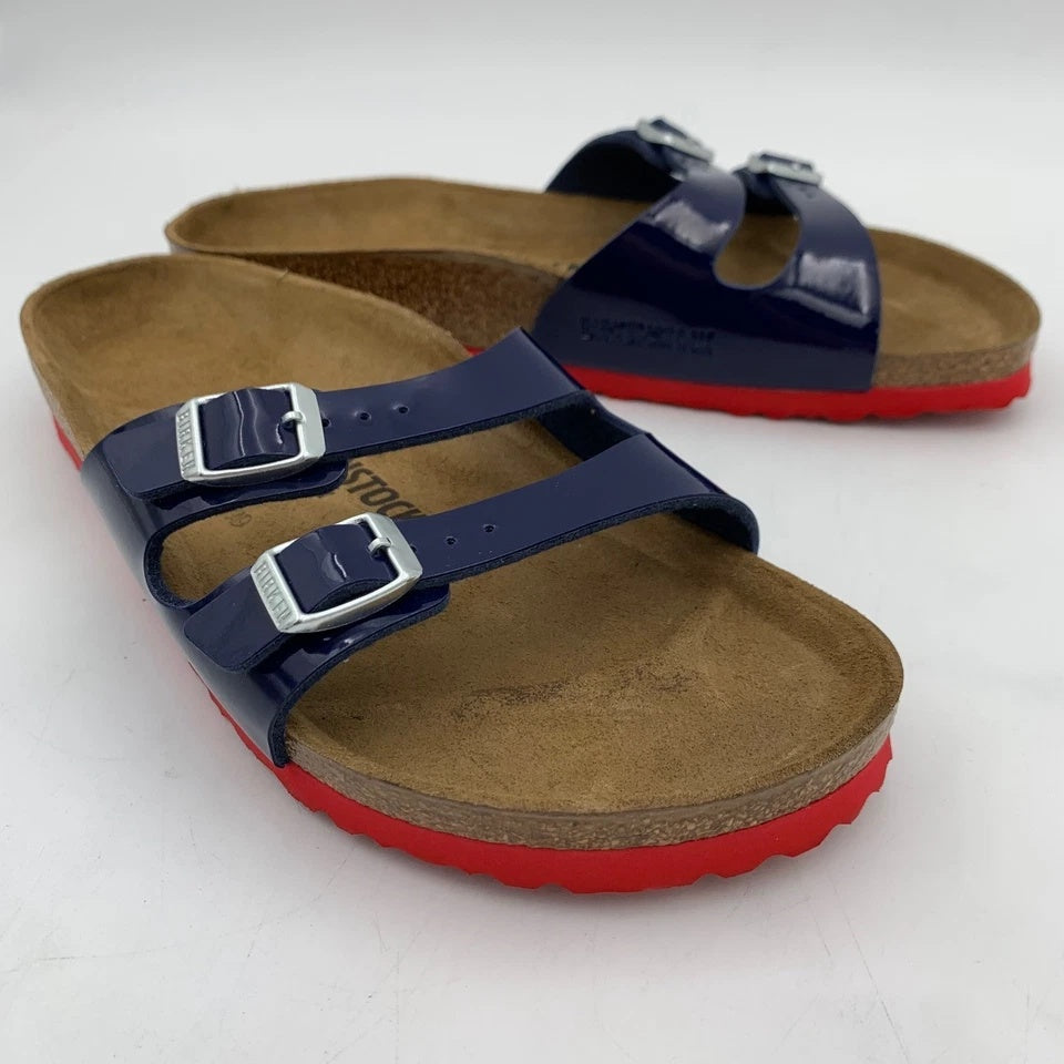Birkenstock Ibiza Lack Patent Drees Sandals - Blue - 344273 - Narrow