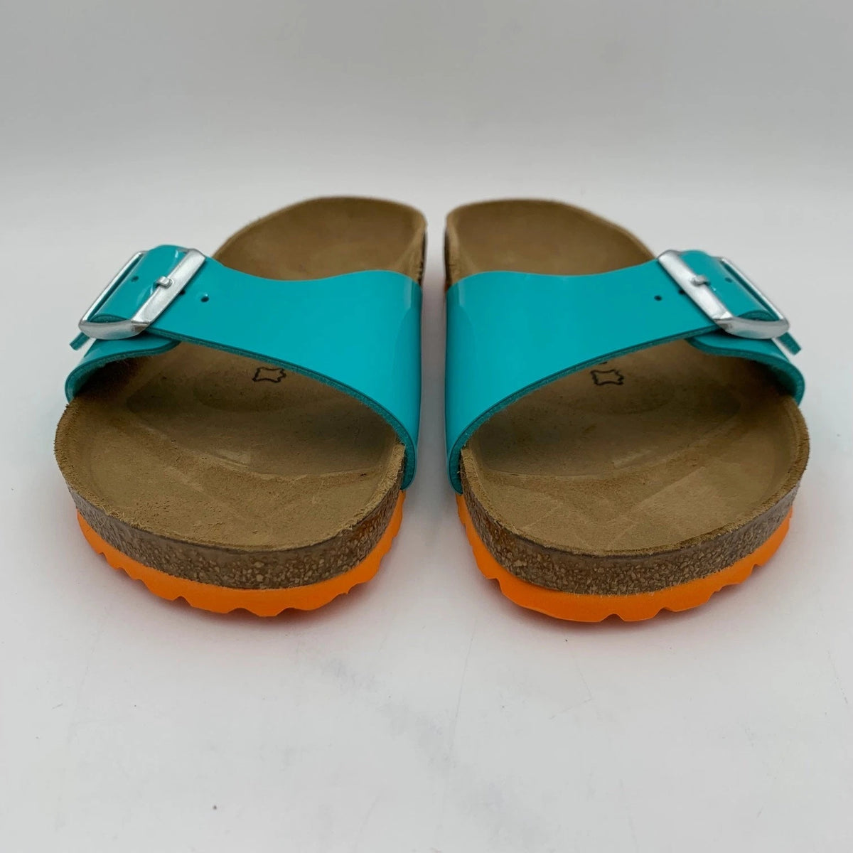Birkenstock Madrid Birko-Flor Patent Sandals - Ocean green - 1013944 - Narrow