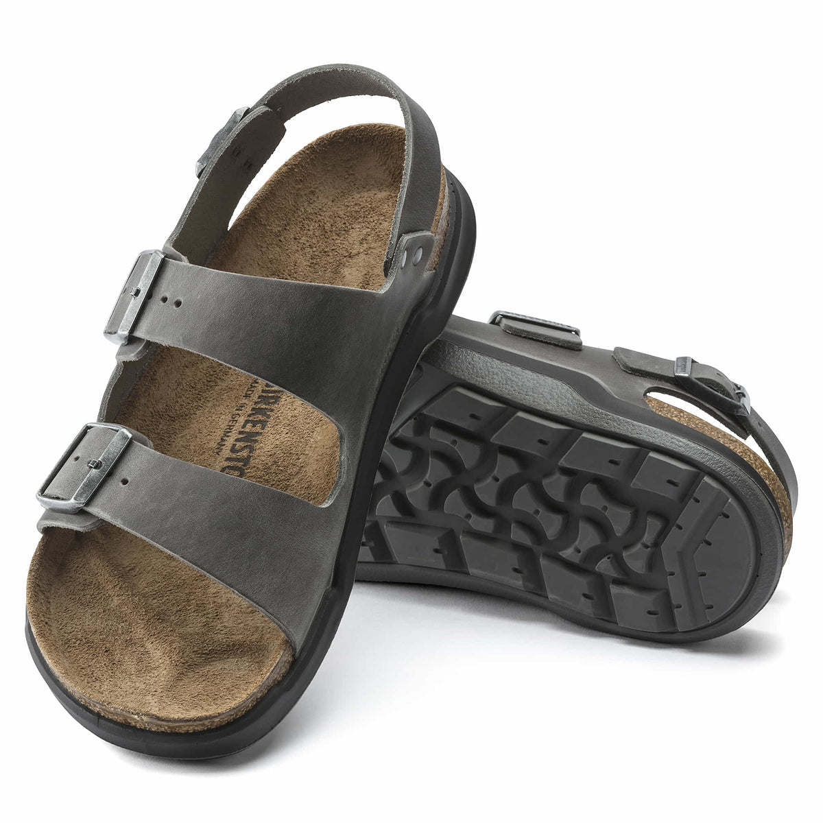 Birkenstock Milano CT Oiled Leather Sandals - Iron - 1014952 - Regular