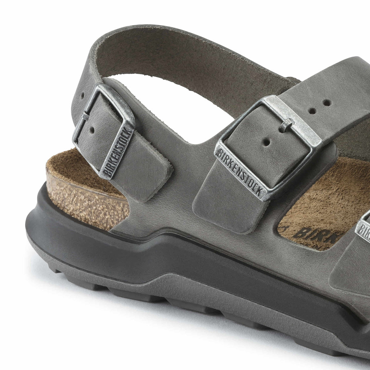 Birkenstock Milano CT Oiled Leather Sandals - Iron - 1014952 - Regular