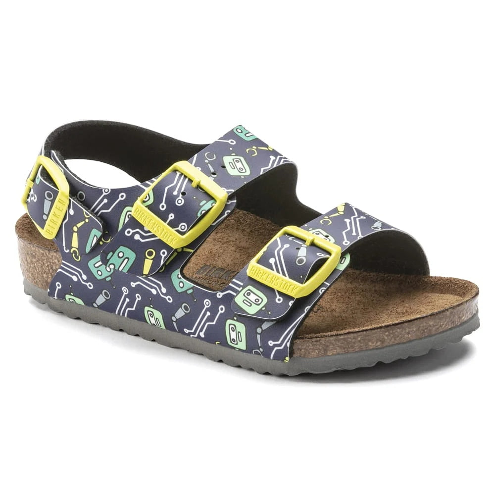 Birkenstock Milano Kids Birko-Flor Sandals - DD Robots Blue - 1015616 - Regular