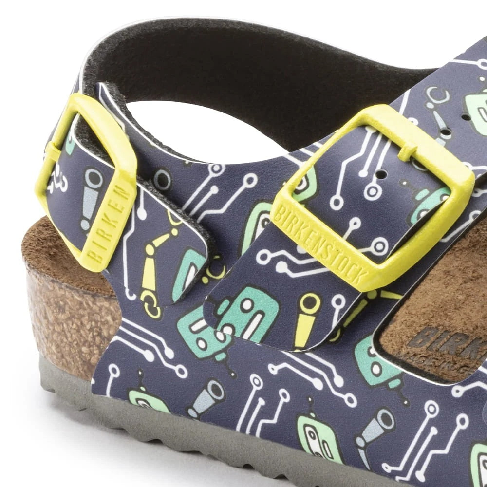 Birkenstock Milano Kids Birko-Flor Sandals - DD Robots Blue - 1015616 - Regular