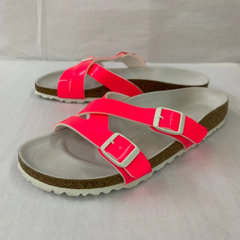 Birkenstock Yao Balance Birko-Flor Sandals - Patent Neon Pink - 1017010 - Narrow
