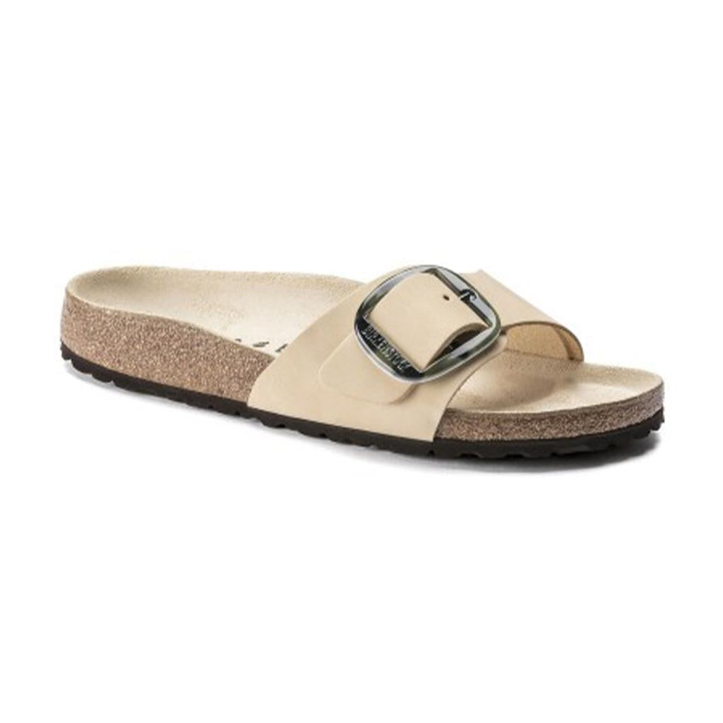 Birkenstock Madrid Big Buckle Nubuck Leather Sandals - Almond - 1018698 - Narrow