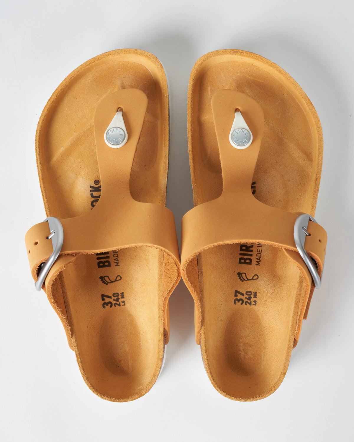 Birkenstock Gizeh Big Buckle Nubuck Leather Sandals - Apricot - 1018765 - Regular