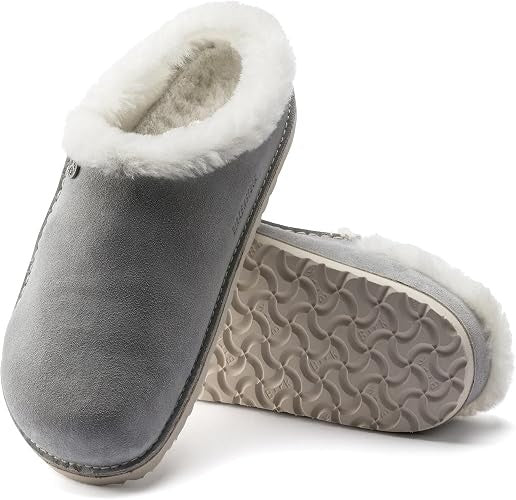 Birkenstock Zermatt Premium Shearling Suede Leather Clogs - Gray Taupe - 1020113 - Regular