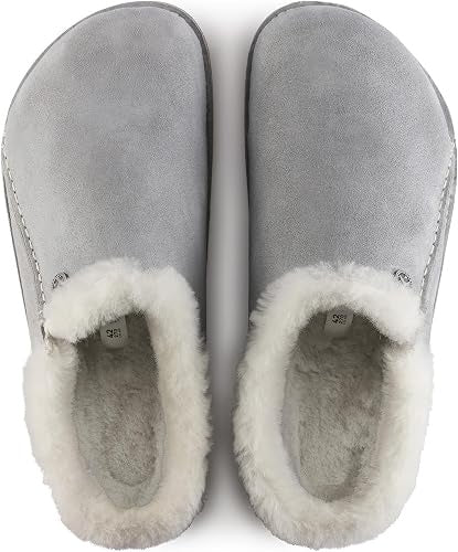 Birkenstock Zermatt Premium Shearling Suede Leather Clogs - Gray Taupe - 1020113 - Regular