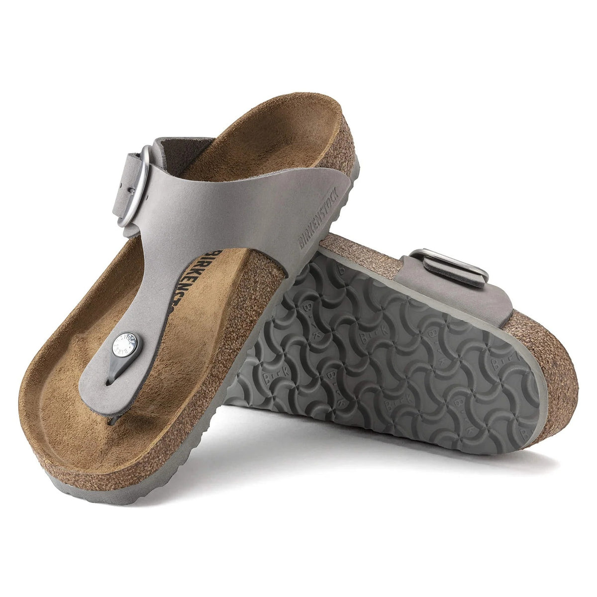 Birkenstock Gizeh Big Buckle Nubuck Leather Sandals - Dove Gray - 1022179 - Regular