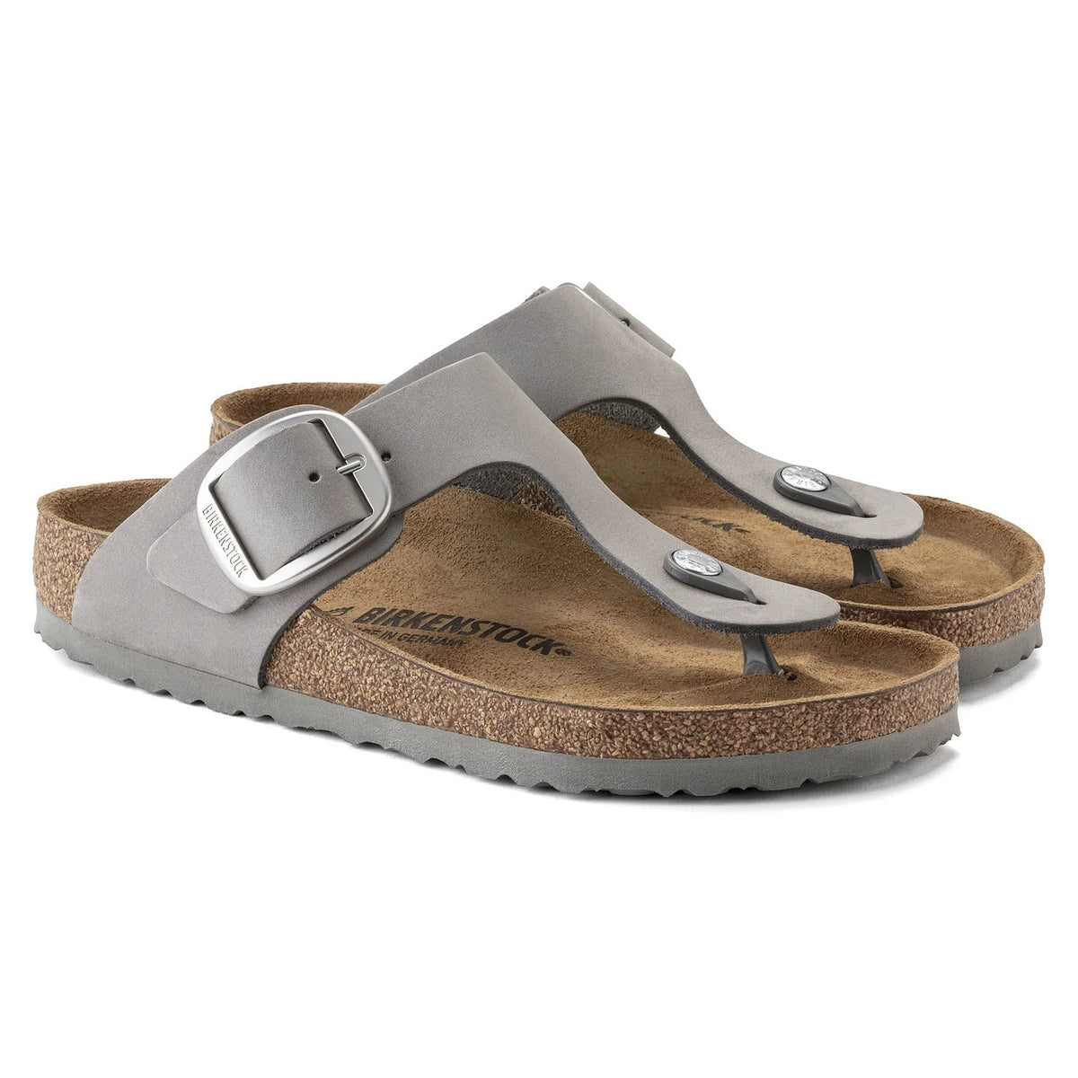 Birkenstock Gizeh Big Buckle Nubuck Leather Sandals - Dove Gray - 1022179 - Regular