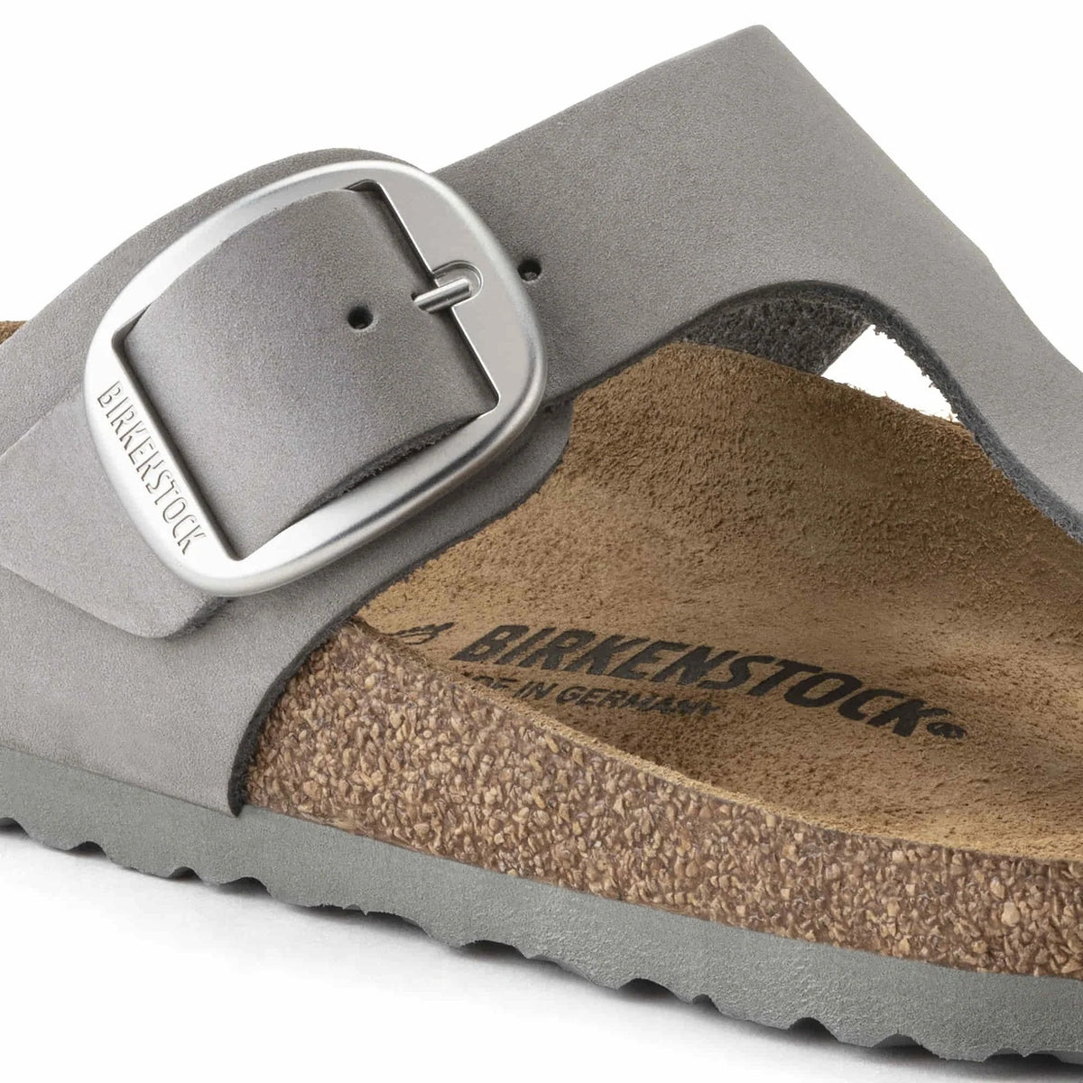 Birkenstock Gizeh Big Buckle Nubuck Leather Sandals - Dove Gray - 1022179 - Regular