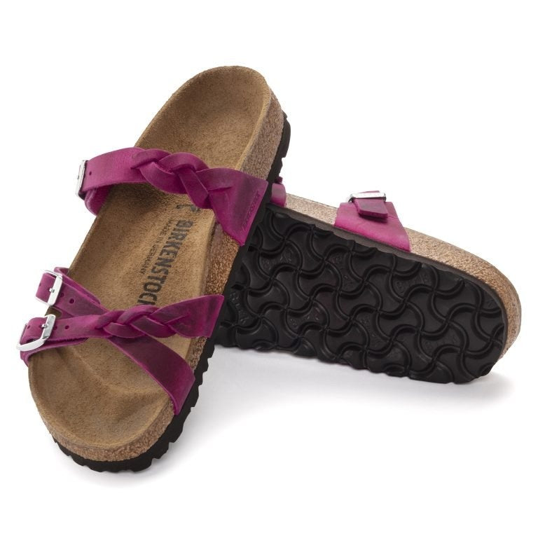 Birkenstock Franca Braided Oiled Leather Sandals - Festival Fuchsia - 1023978 - Regular