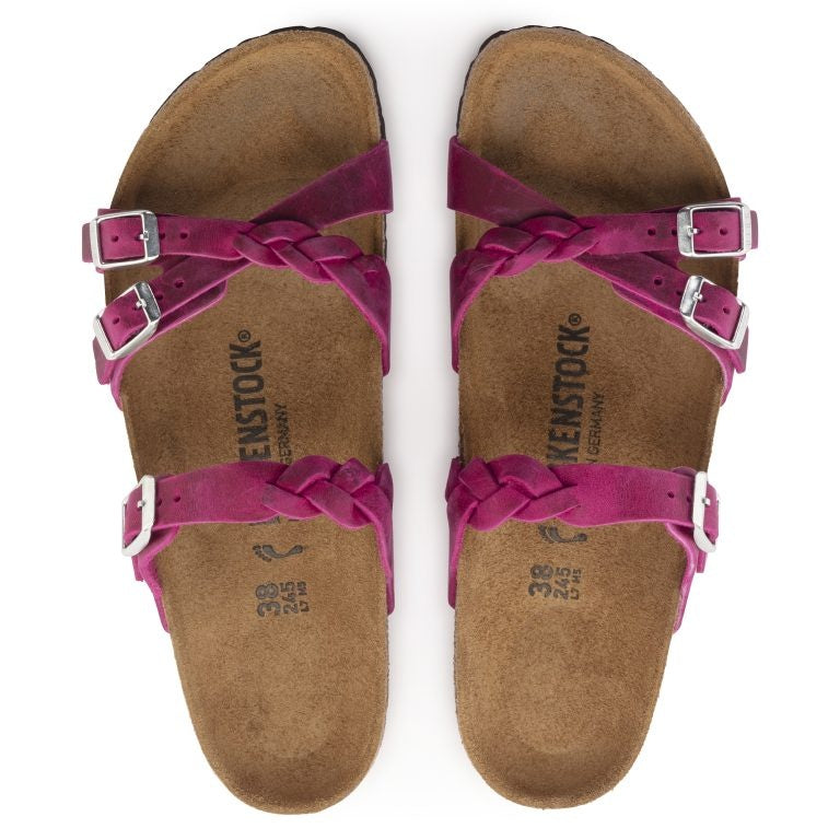 Birkenstock Franca Braided Oiled Leather Sandals - Festival Fuchsia - 1023978 - Regular