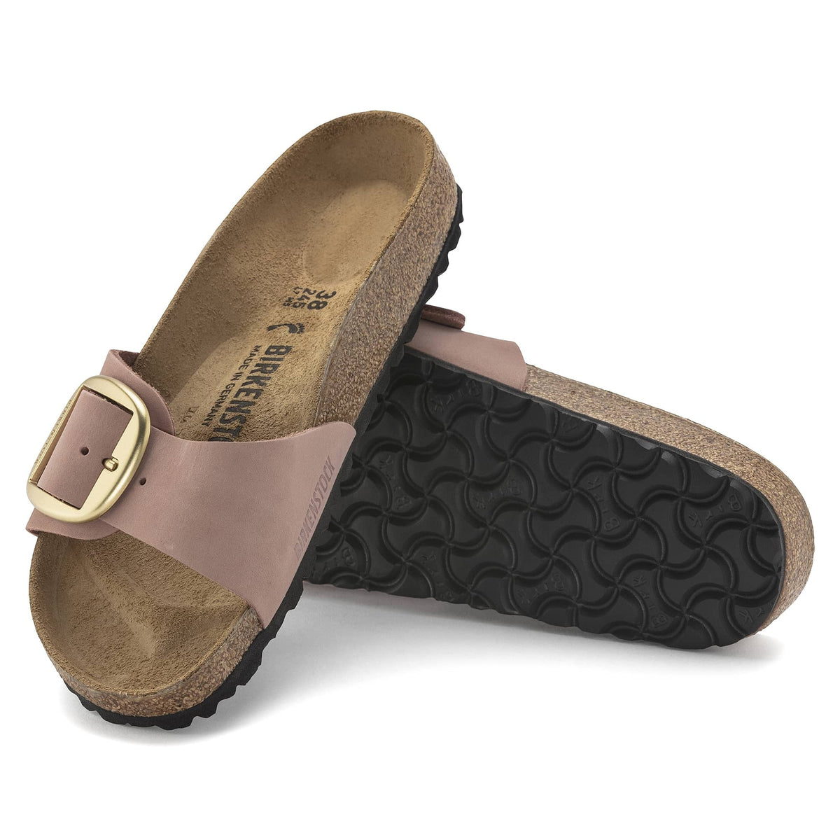 Birkenstock Madrid Big Buckle Nubuck Leather Sandals - Old Rose - 1024039 - Narrow
