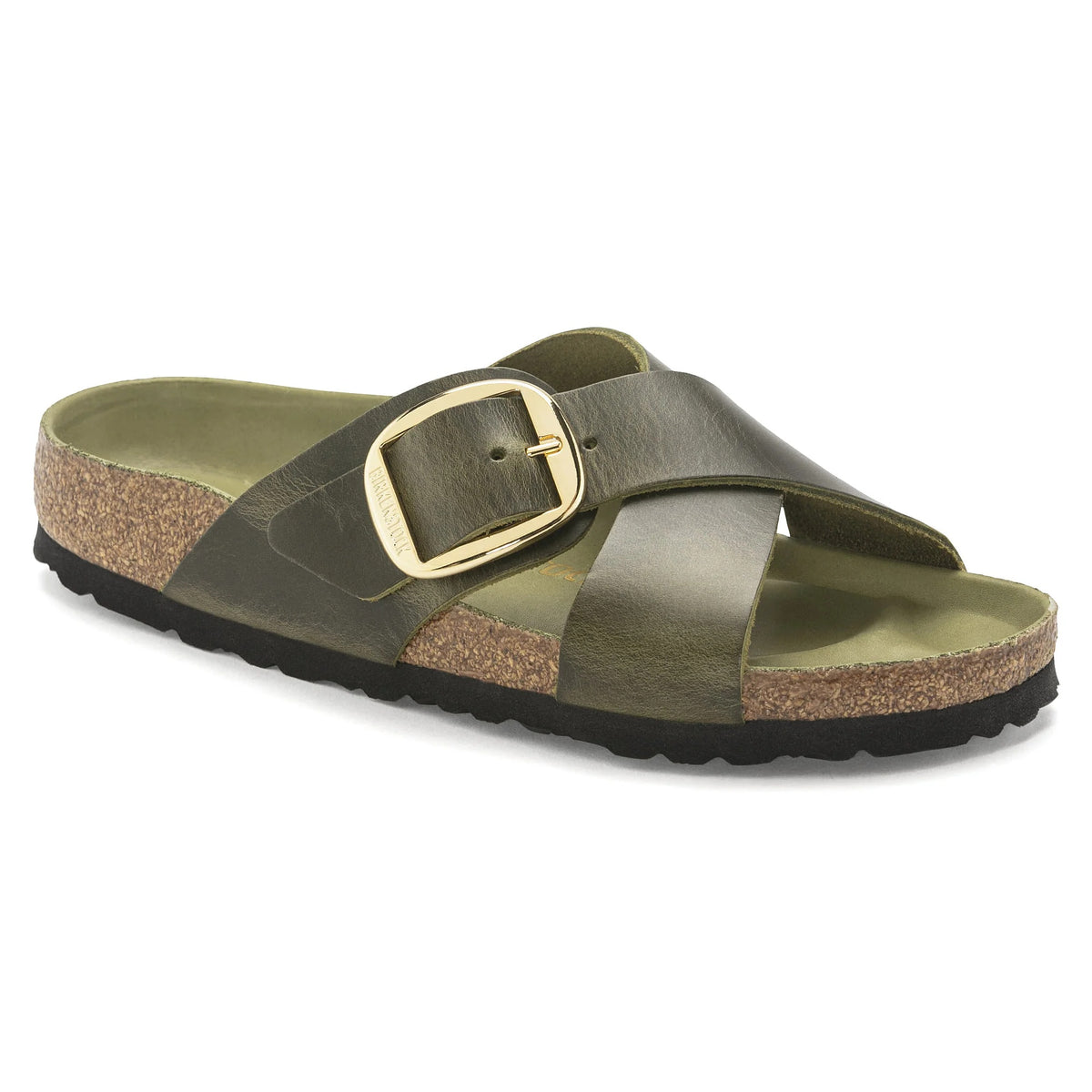 Birkenstock Siena Big Buckle Oiled Leather Sandals - Olive Green - 1024080 - Narrow