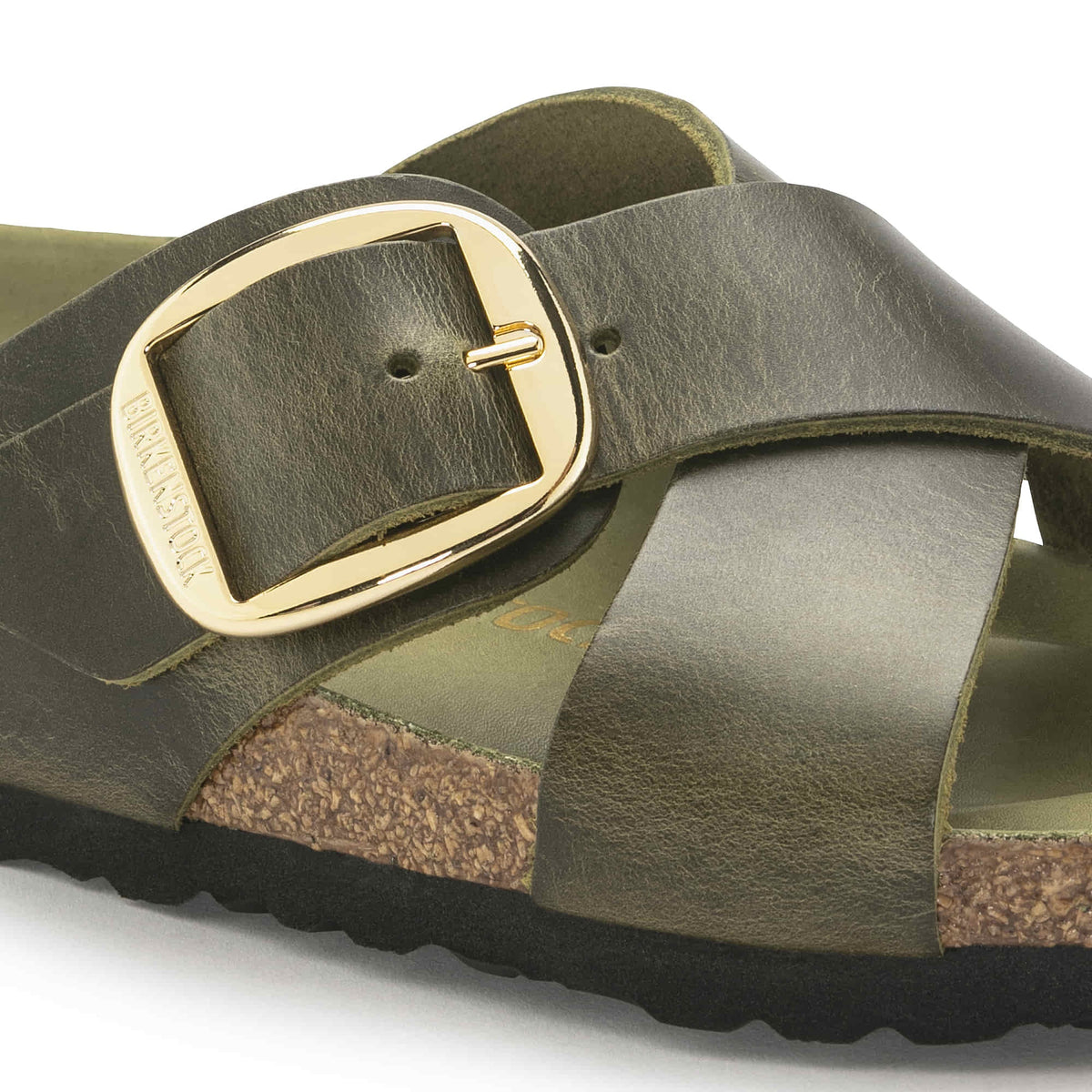 Birkenstock Siena Big Buckle Oiled Leather Sandals - Olive Green - 1024080 - Narrow