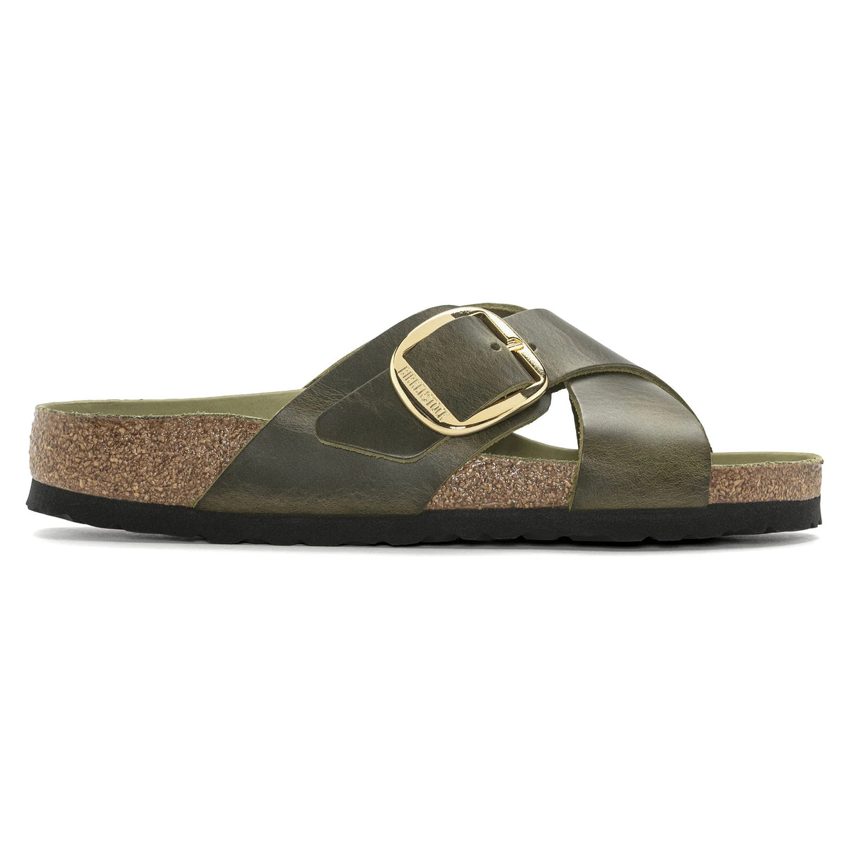 Birkenstock Siena Big Buckle Oiled Leather Sandals - Olive Green - 1024080 - Narrow