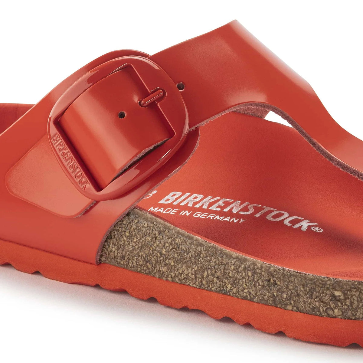 Birkenstock Gizeh Big Buckle Natural Leather Sandals - High Shine Tomato - 1024176 - Regular