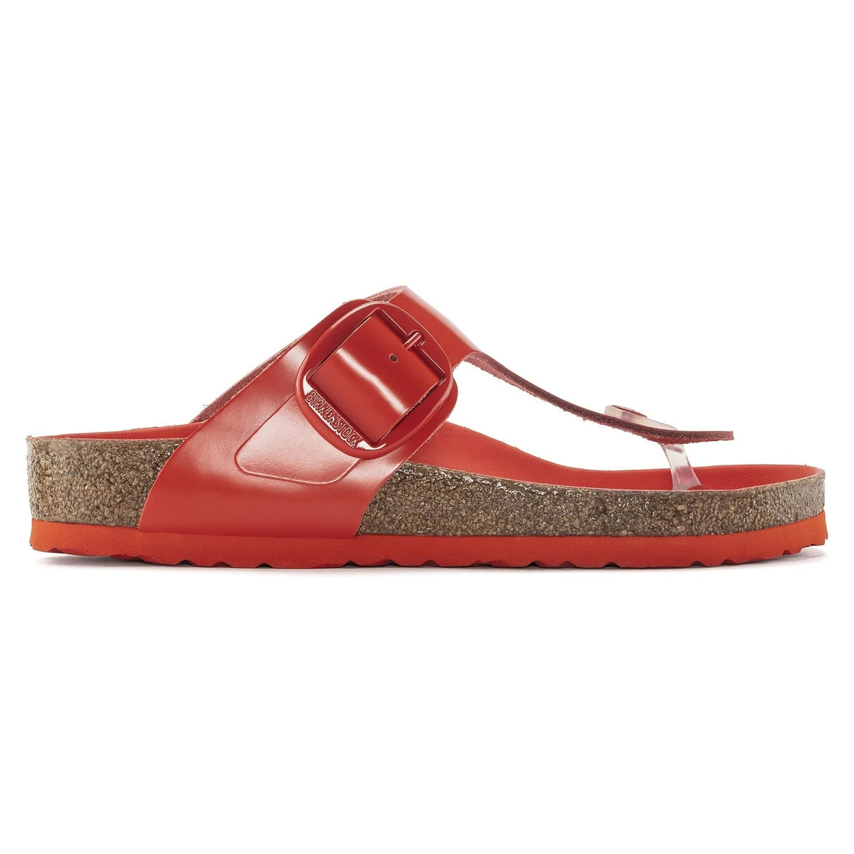 Birkenstock Gizeh Big Buckle Natural Leather Sandals - High Shine Tomato - 1024176 - Regular