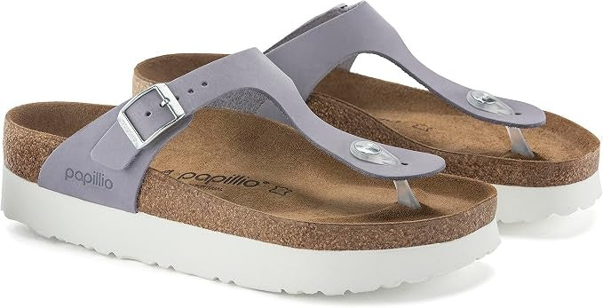 Birkenstock Gizeh Pap Nubuk Leather Sandals - Purple Fog - 1024593 - Regular