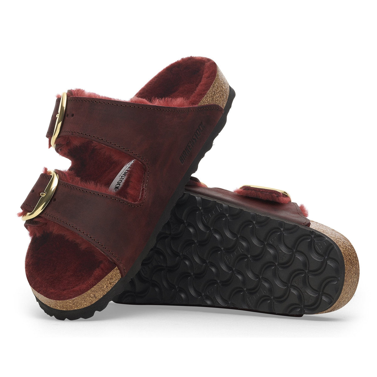 Birkenstock Arizona Big Buckle Natural Oiled Leather Sandals - Zinfandel - 1028042 - Narrow