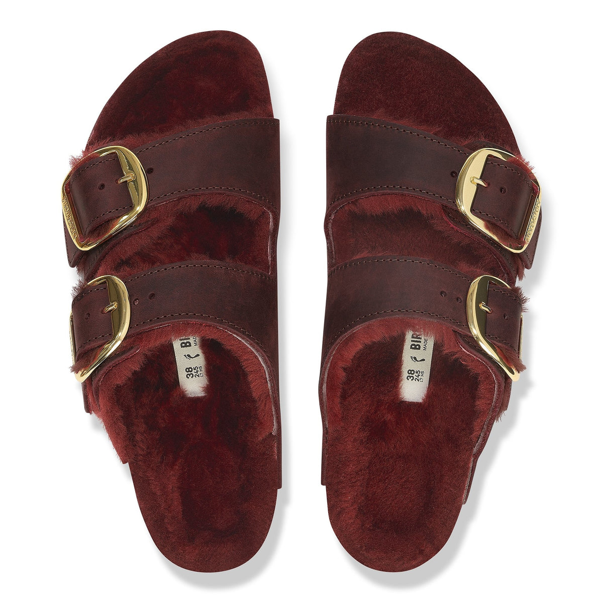 Birkenstock Arizona Big Buckle Natural Oiled Leather Sandals - Zinfandel - 1028042 - Narrow