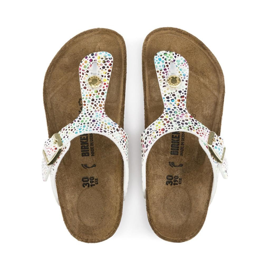 Birkenstock Gizeh Kids Microfiber Sandals - Oriental Mosaic White Multi - 1009933 - Narrow